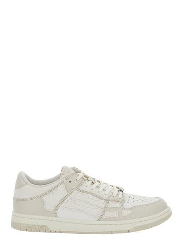 Skel Top Low White Sneakers With Skeleton Patch In Leather Man - AMIRI - Modalova