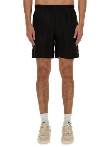 MSGM Short With Logo - MSGM - Modalova