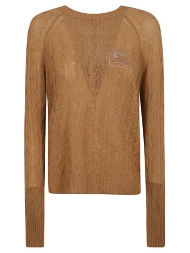 Rib Trim Logo Embroidered Cable-knit Sweater - Etro - Modalova