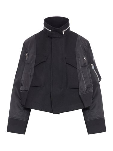 Melton X Nylon Wool Twill Jacket - Sacai - Modalova