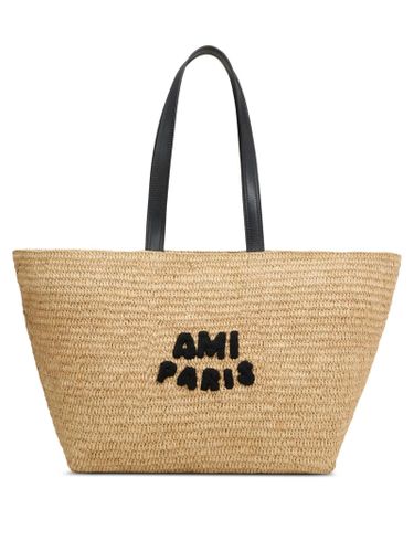 Leather Rafia Tote Bag - Ami Alexandre Mattiussi - Modalova