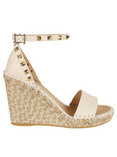 Wedge Espadrillas Rockstud Double T. 15/105 - Valentino Garavani - Modalova