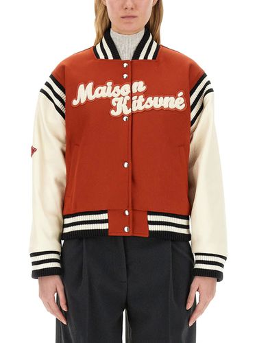 Varsity Jacket With Logo - Maison Kitsuné - Modalova