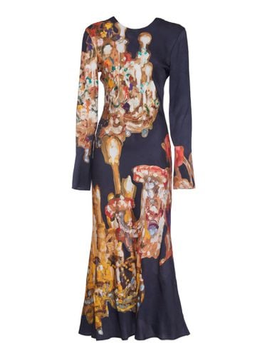 Rear Zip Printed Long-sleeved Dress - MSGM - Modalova