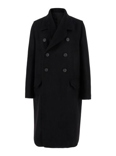 Double-breasted Coat With Wide Revers In Wool Man - Rick Owens - Modalova