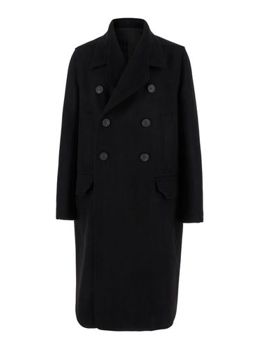 Double-breasted Coat With Wide Revers In Wool Man - Rick Owens - Modalova
