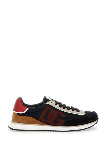 Aria Running Sneakers With Logo Detail In Suede And Tech Fabric Man - Dolce & Gabbana - Modalova