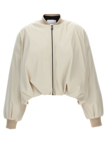 Nude) Eco Leather Bomber Jacket - nude - Modalova