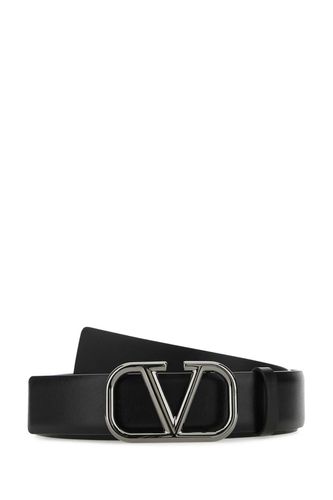 Black Leather Vlogo Signature Belt - Valentino Garavani - Modalova