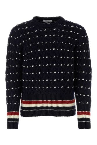 Midnight Blue Wool Blend Sweater - Thom Browne - Modalova