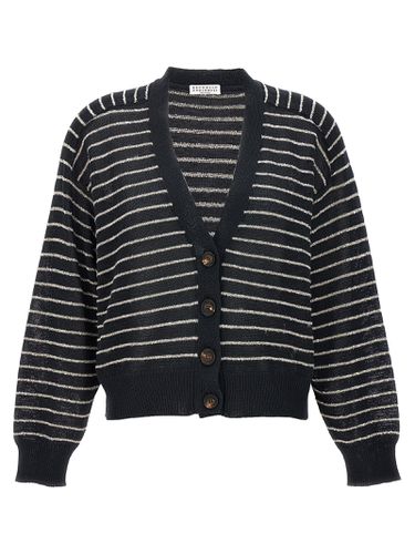 Sequin Striped Cardigan - Brunello Cucinelli - Modalova