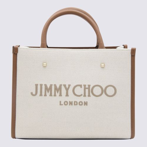 Natural And Taupe Canvas Avenue Tote Bag - Jimmy Choo - Modalova