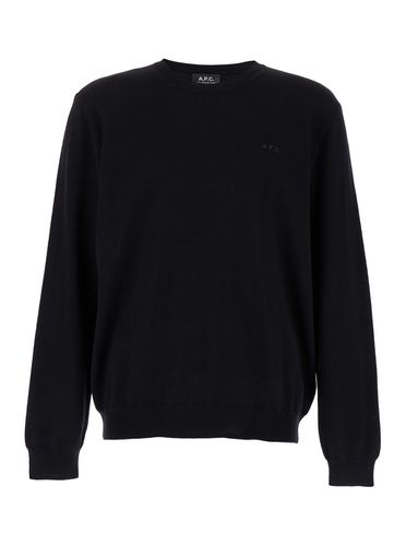 A. P.C. Crewneck Sweater With Apc Embroidery In Wool Man - A.P.C. - Modalova