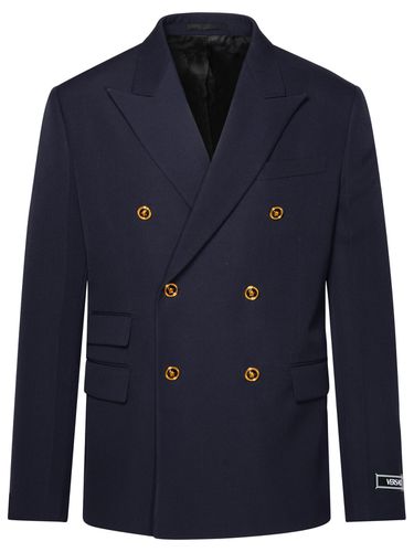 Versace Blue Virgin Wool Blazer - Versace - Modalova