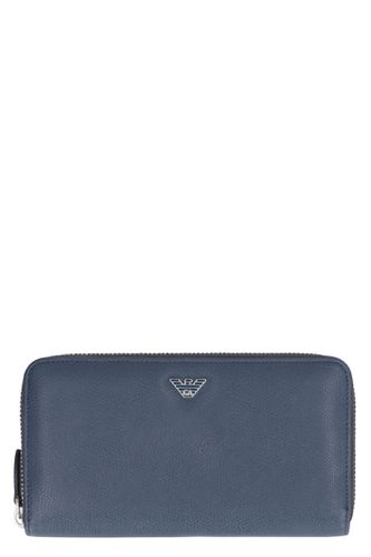 Leather Zip Around Wallet - Emporio Armani - Modalova