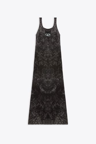 D-avena-p1 Washed black jersey long dress with open back - D Avena P1 - Diesel - Modalova