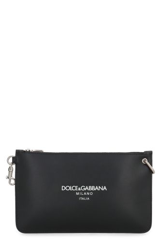 Necessaire Leather Flat Pouch - Dolce & Gabbana - Modalova