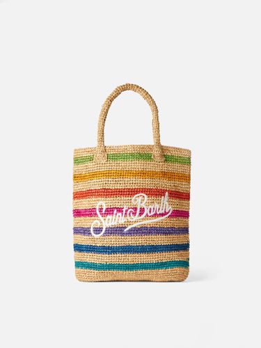 Raffia Bucket Bag With Stripes And Embroidery - MC2 Saint Barth - Modalova