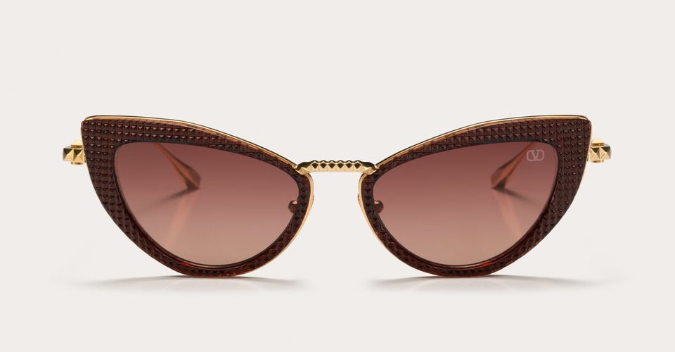 Viii - White Gold / Crystal Burgundy Sunglasses - Valentino Eyewear - Modalova