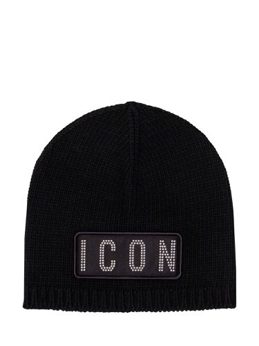 Dsquared2 Black Wool Blend Beanie - Dsquared2 - Modalova