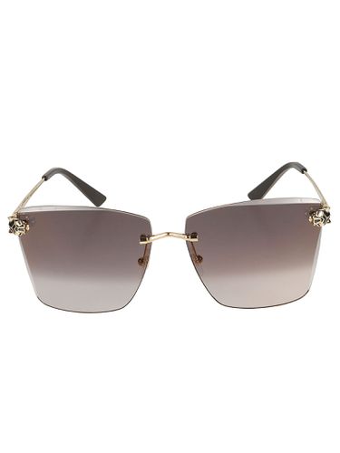 Square Rimless Sunglasses - Cartier Eyewear - Modalova