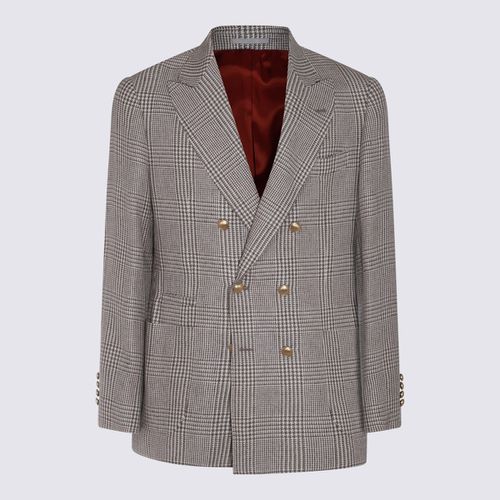 Grey Linen Blazer - Brunello Cucinelli - Modalova