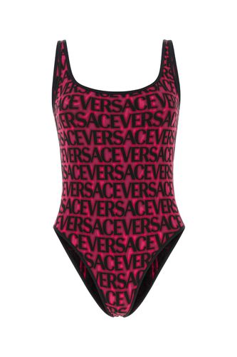 Printed Stretch Nylon Swimsuit - Versace - Modalova