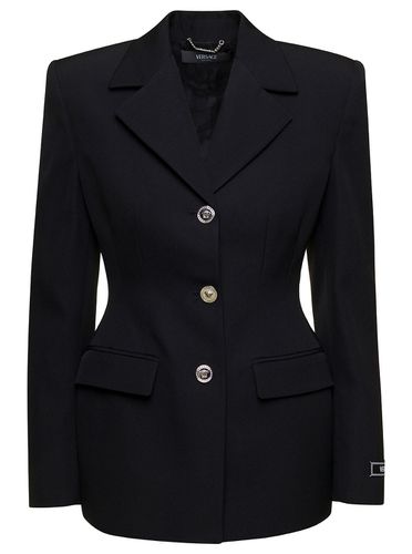 Hourglass Single-breasted Blazer In Wool Woman - Versace - Modalova