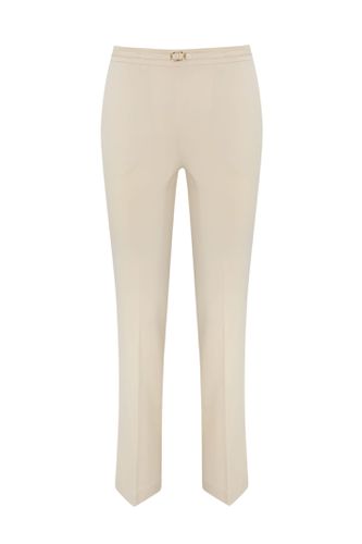 Stretch Viscose Trousers With Oval-t Strap - TwinSet - Modalova