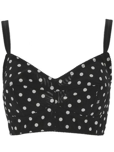 Polka-dot Marquisette Corset Top - Dolce & Gabbana - Modalova