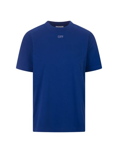 Cobalt T-shirt With Arrows Motif Embroidery - Off-White - Modalova