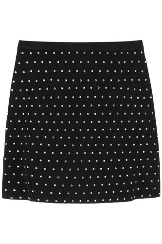 Rhinestone Knitted Mini Skirt - Giuseppe di Morabito - Modalova