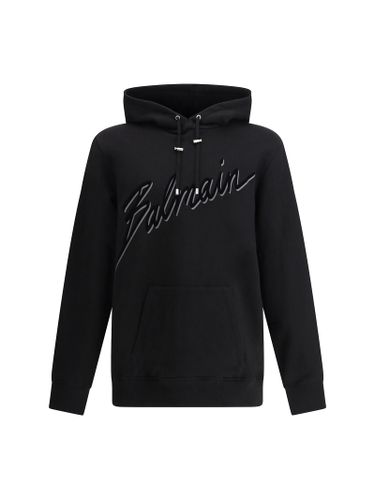 Balmain Logo Cotton Hoodie - Balmain - Modalova