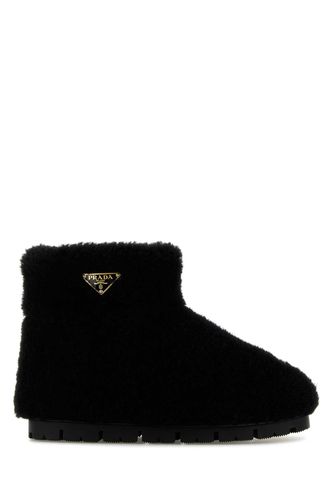 Prada Black Shearling Ankle Boots - Prada - Modalova