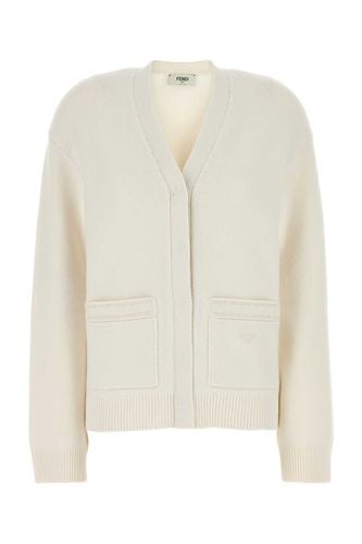 Fendi White Cashmere Blend Cardigan - Fendi - Modalova