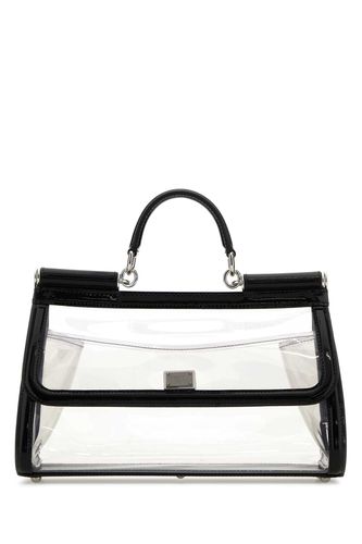 Two-tone Pvc And Leather Medium Sicily Handbag - Dolce & Gabbana - Modalova