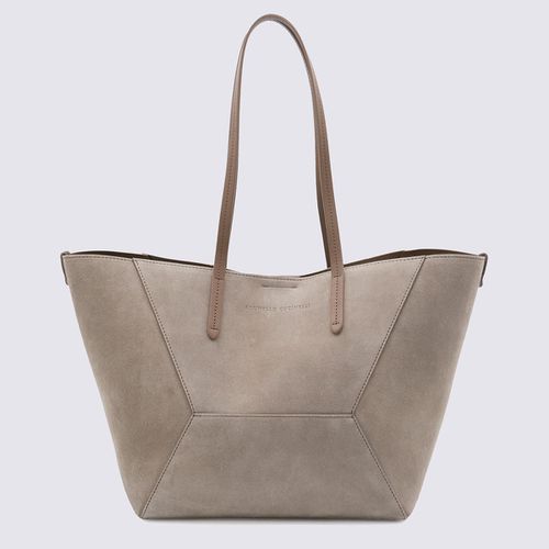 Beige Leather Tote Bag - Brunello Cucinelli - Modalova