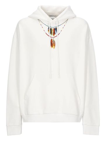 Feathers Necklace Hoodie - Marcelo Burlon - Modalova