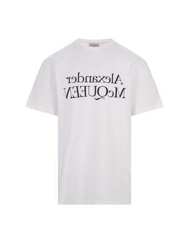 T-shirt With Reflected Logo - Alexander McQueen - Modalova