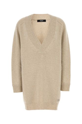 Melange Beige Wool Blend Sweater Dress - Versace - Modalova