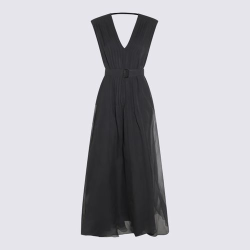 Dark Silk Dress - Brunello Cucinelli - Modalova