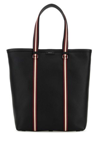 Black Leather Code Shopping Bag - Bally - Modalova