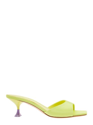 Kimi Lime Green Sandals With Contrasting Enamelled Heel In Viscose Woman - 3JUIN - Modalova