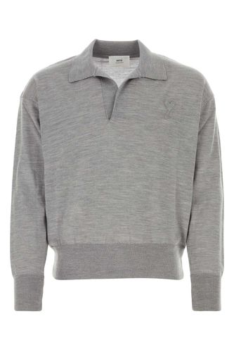 Grey Wool Sweater - Ami Alexandre Mattiussi - Modalova