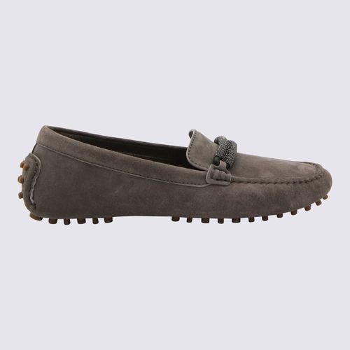 Beige Leather Loafers - Brunello Cucinelli - Modalova