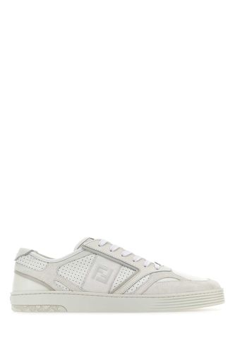 White Leather And Suede Step Sneakers - Fendi - Modalova