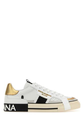 White Leather Custom 2.zero Sneakers - Dolce & Gabbana - Modalova