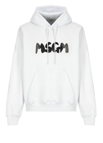 MSGM Logo Print Hoodie - MSGM - Modalova