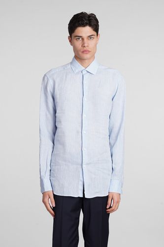 Zegna Shirt In Cyan Linen - Zegna - Modalova