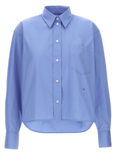 Cropped Shirt With Logo Embroidery - Victoria Beckham - Modalova